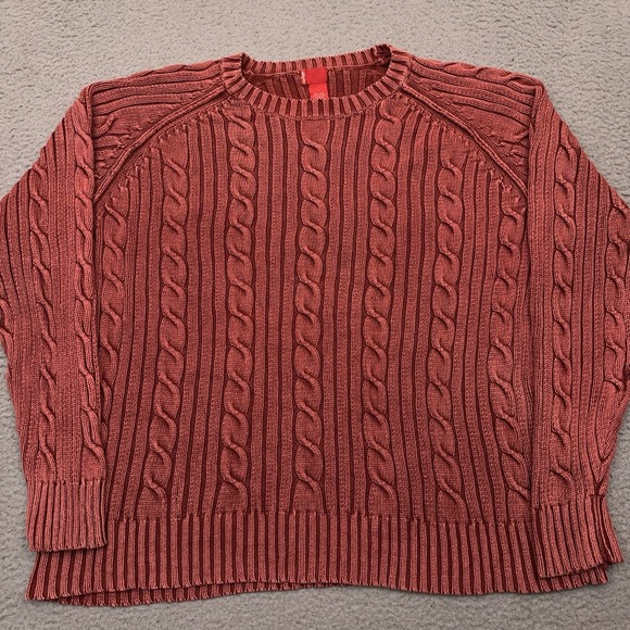 Levi's Sweaters - Levi's Cable Knit Sweater Women's XL Red Heavyweight Crew Neck Chunky‎ Boxy